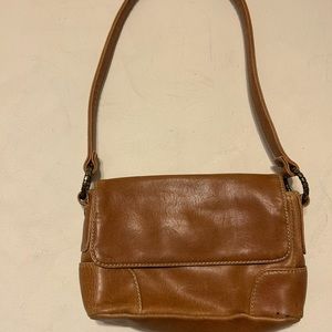 Nine West Brown Beige Leather Purse Shoulder Handbag‎ Y2K